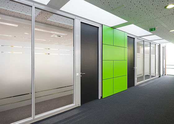 Single / Double Glazed Frameless Glass Partition Walls Modular Demountable Soundproof