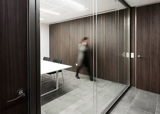 12mm+12mm double sound acoustic glass wall partition isolate noise wall full view