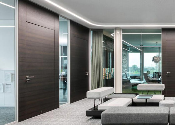 Silent Room Glazed Wall Partition Customized Size Design Reduces Noise And Echoes