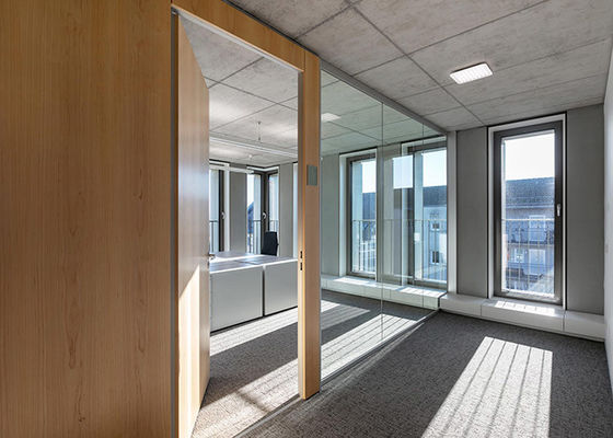 Aluminum Acoustic Office Partitions Framed Glass Partition Wall Customized