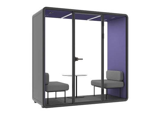 Private Talking Phone Booth Learning Pods With Sofa Comfortable With Ventilation