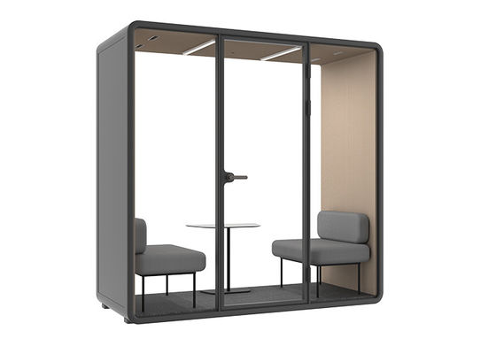 Private Talking Phone Booth Learning Pods With Sofa Comfortable With Ventilation