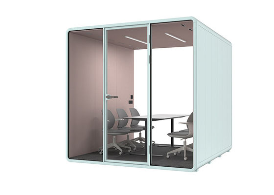 Soundproof Office Pod with 4-6 Person Capacity Modular Acoustic Cabin Laminated Glass Silence Pod