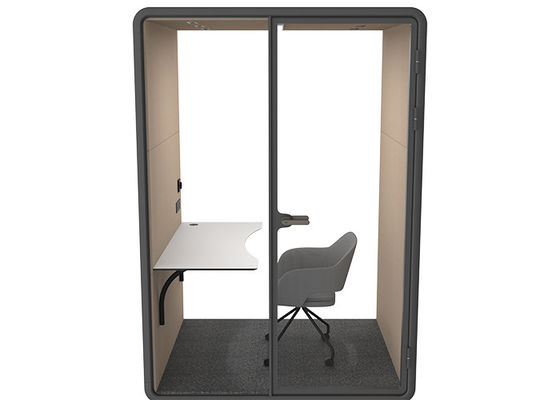 M Size Large Single Person Space Office Phone Booths With Desk Support Install Air Condicion For Working Silent Study Pods