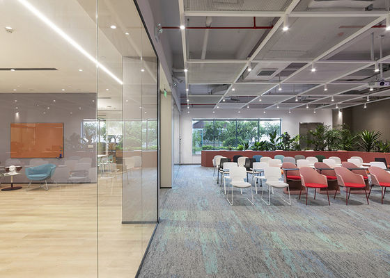 high professional office indoor partition wall solid glass panel steel keel strong single modular glass partition