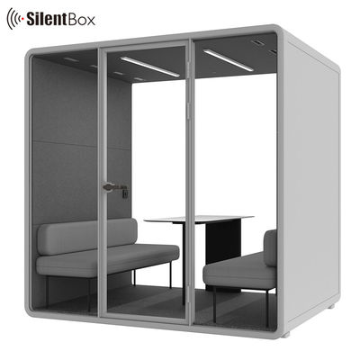 Portable Modular Office Pod with 4000K Natural Light and 4 Person Capacity for Modern Workspaces