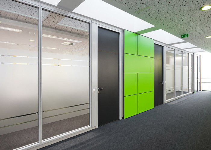 Single / Double Glazed Frameless Glass Partition Walls Modular Demountable Soundproof