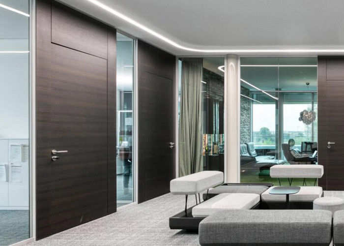 Silent Room Glazed Wall Partition Customized Size Design Reduces Noise And Echoes