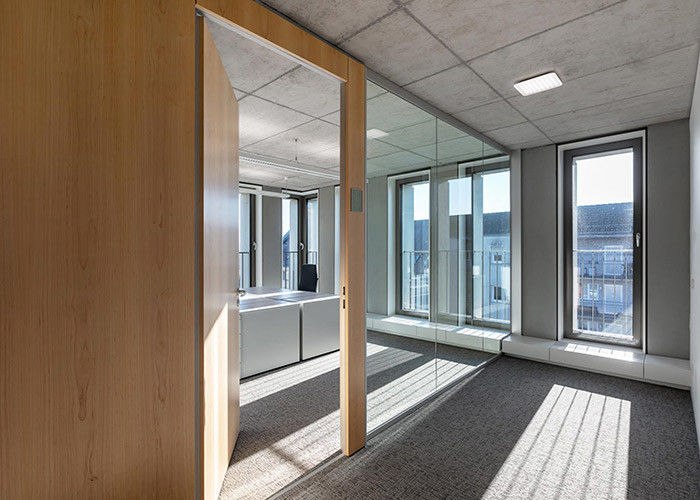 Aluminum Acoustic Office Partitions Framed Glass Partition Wall Customized