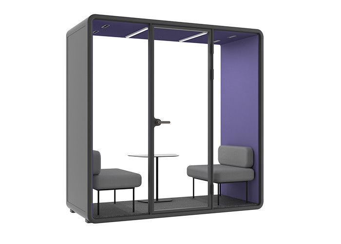 Private Talking Phone Booth Learning Pods With Sofa Comfortable With Ventilation