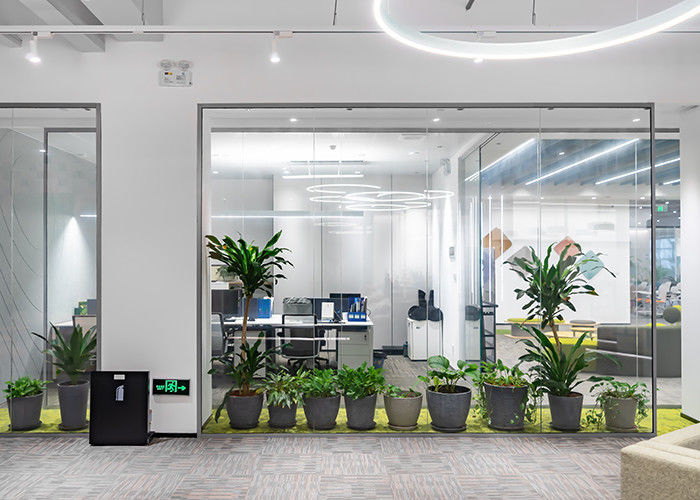 Customizable Cubicle Systems Ultra-clear Vision Glass Partition Wall With Aluminum Frame