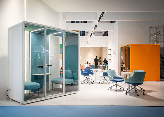 उच्च गुणवत्ता वाली ध्वनिरोधी फोन बूथ चीन से फर्नीचर के साथ ध्वनिक कार्यालय बैठक कक्ष